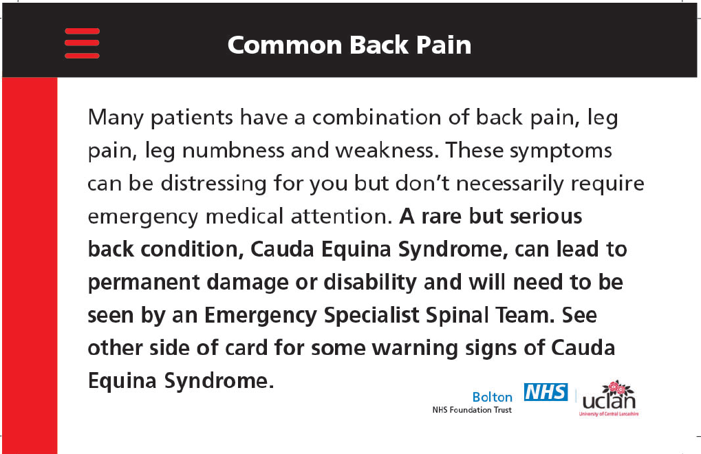 MACP card on common back pain
